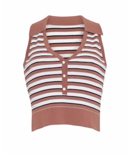 Clay Multi Stripe Redfield Top