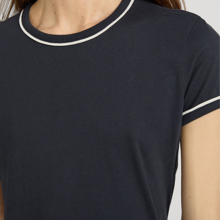 Navy Ringer Baby Tee