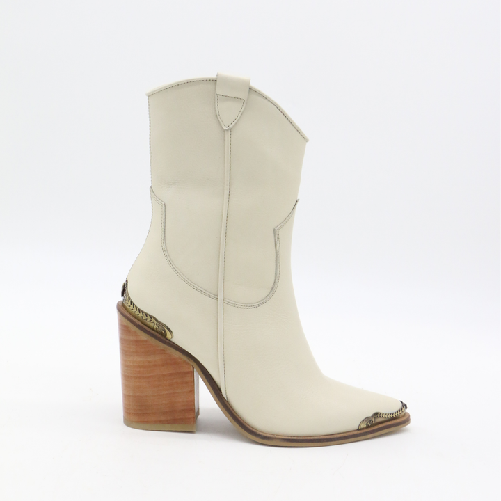 Ivory leather Coachella Cowboy Boots