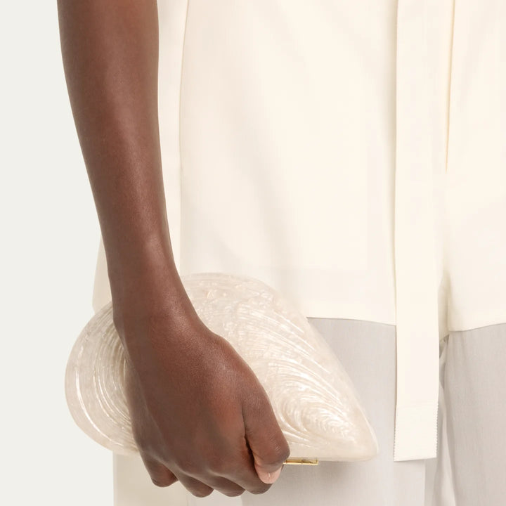 Bridget Pearl Oyster Clutch