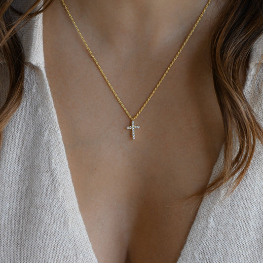 Gold Cross Pendant Necklace