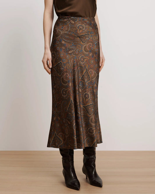 Walnut Clover Midi Skirt