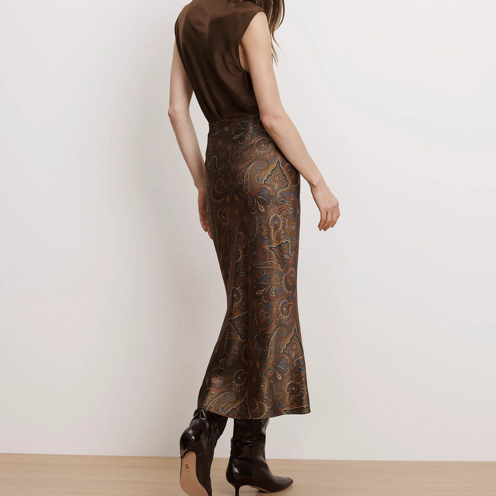 Walnut Clover Midi Skirt