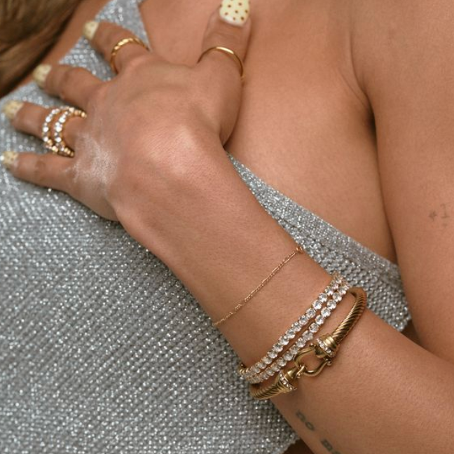 Gold Elastic Tennis Bracelet