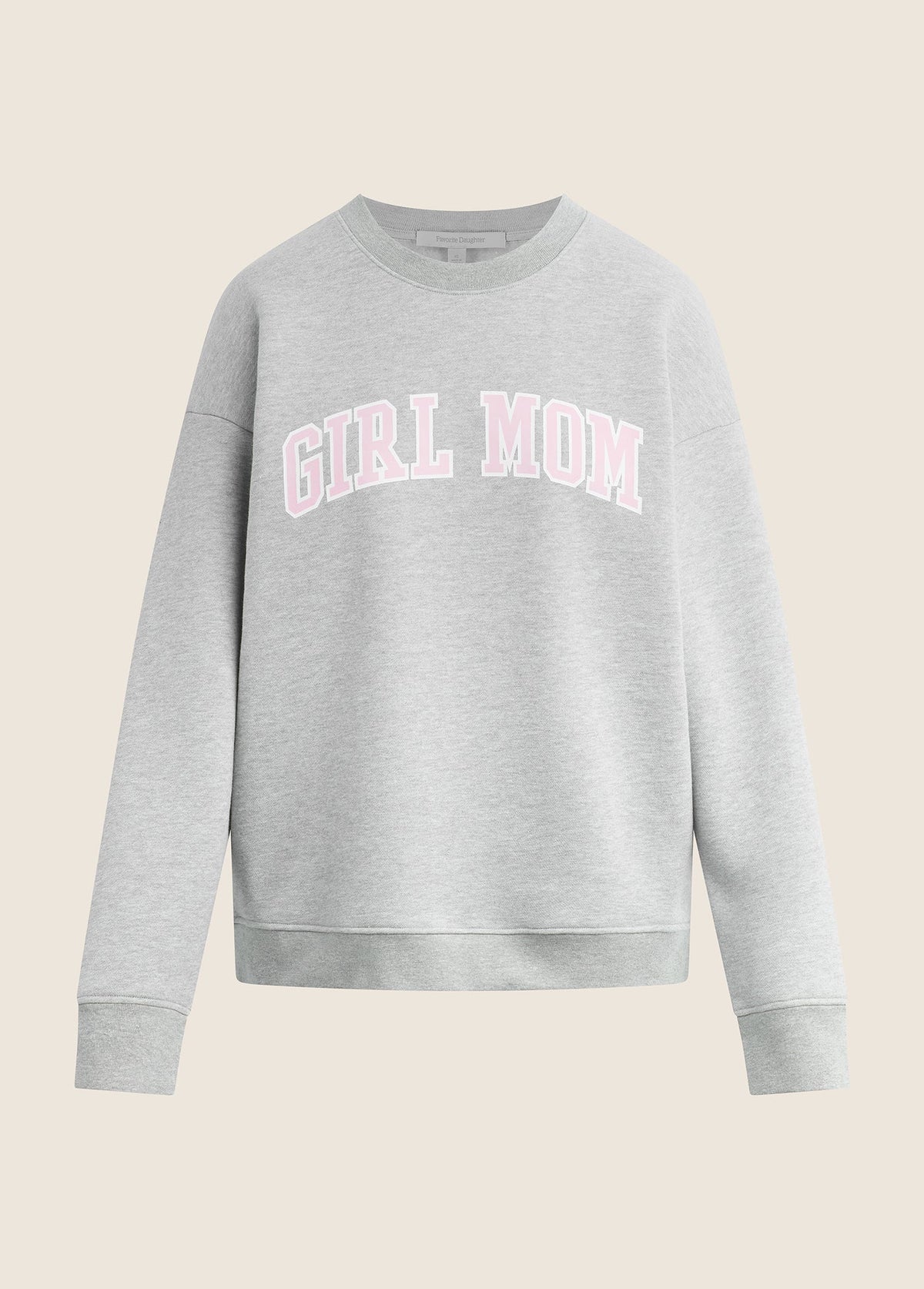 Heather Grey Girl Mom Sweatshirt flat