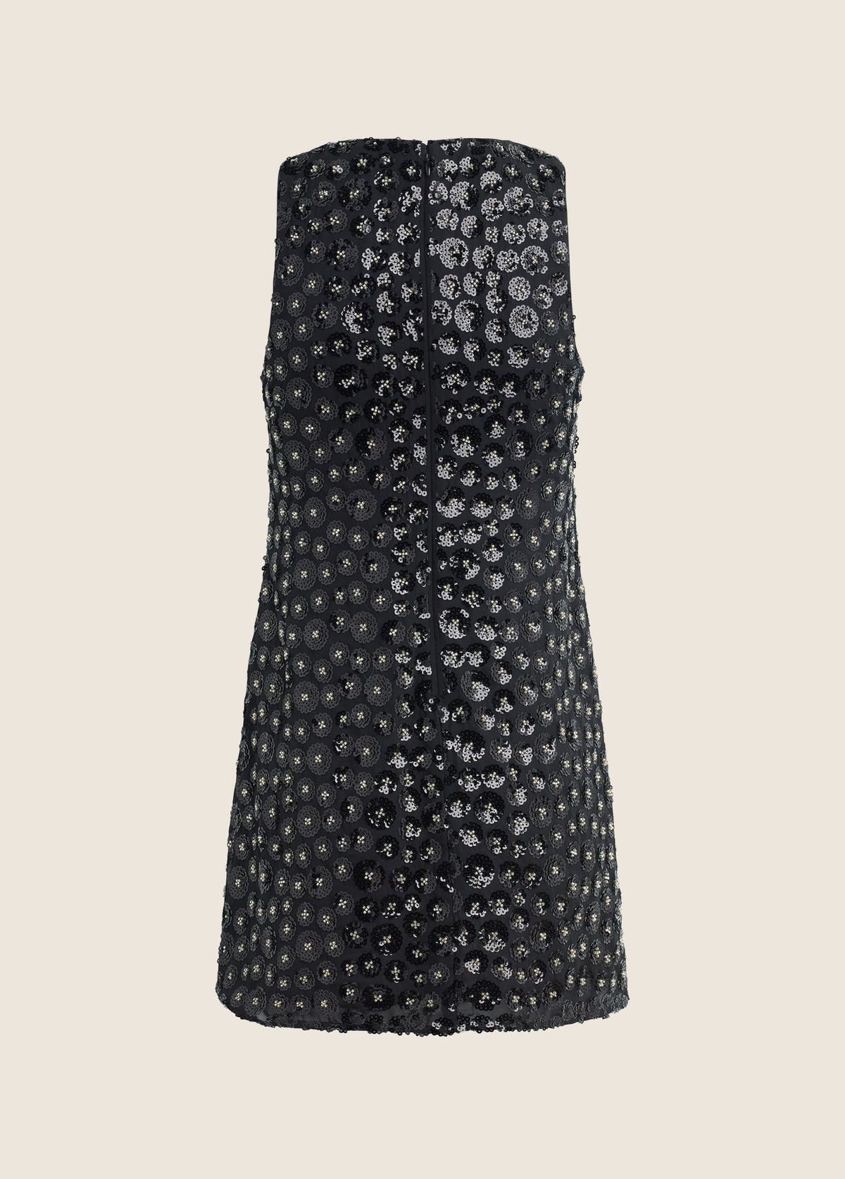 Black Sequin Getting Ready Dress back flat