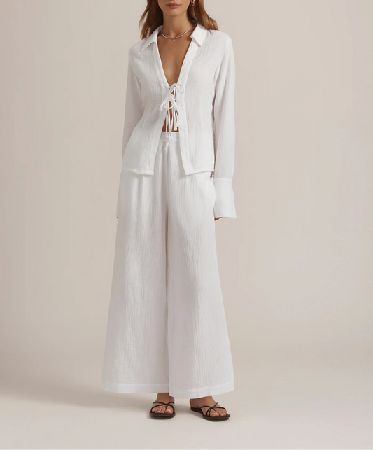 Bright White Beach Walk Pant