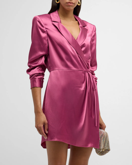 Pink Satin Mini Sabina Dress