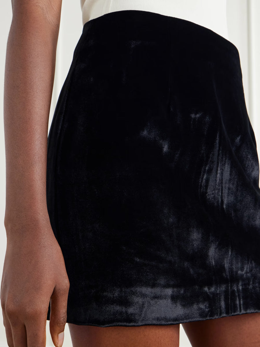 Black Petra Velvet Mini Skirt