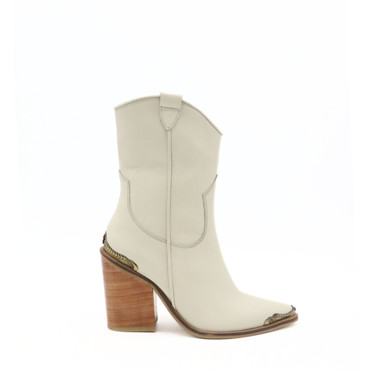 Ivory leather Coachella Cowboy Boots