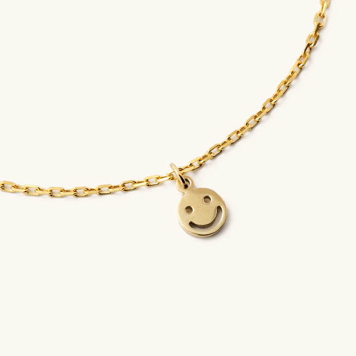 Gold Mini Smiley Face Necklace