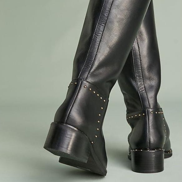 Black Leather Zipa Riding Boots