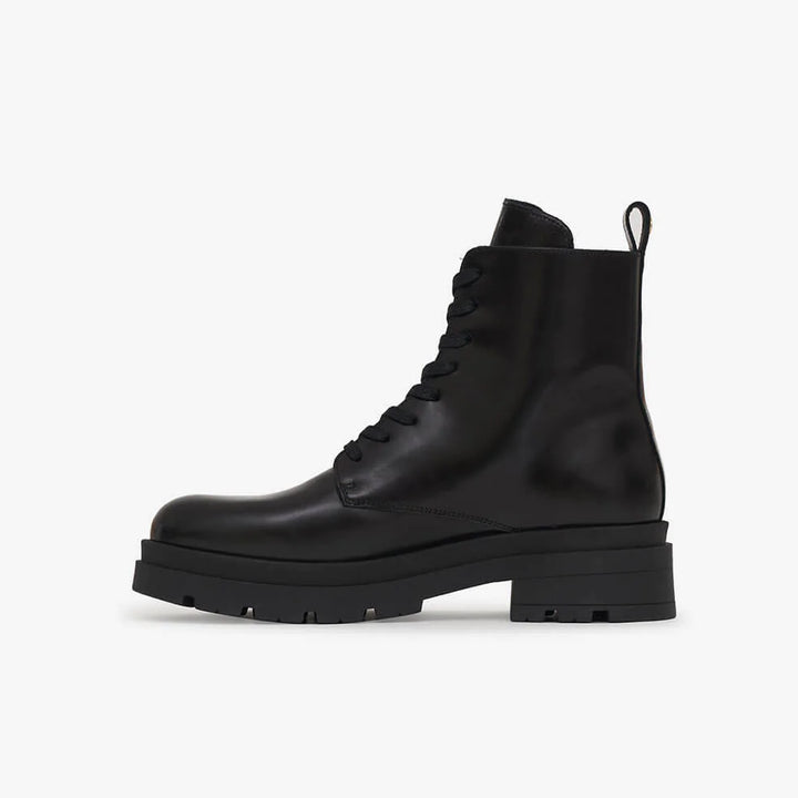 Black Luc Leather Combat Boots