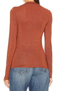 Copper Lurex Jersey Slash Top