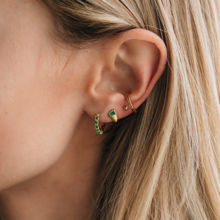 Emerald Karma Hoop Earrings