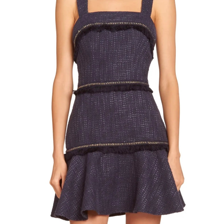 Navy Annalise Tweed Dress
