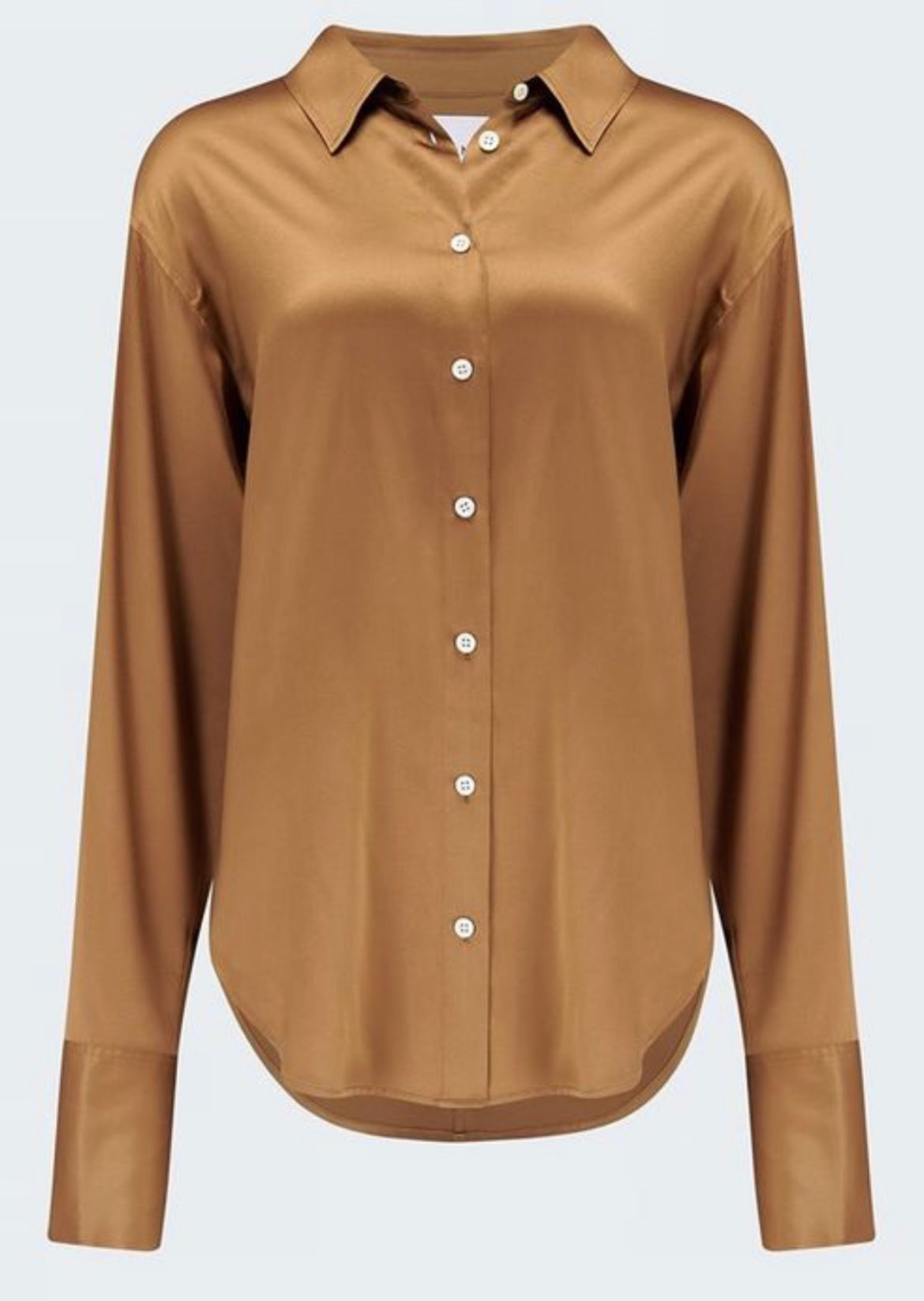 Camel Silk Button Down