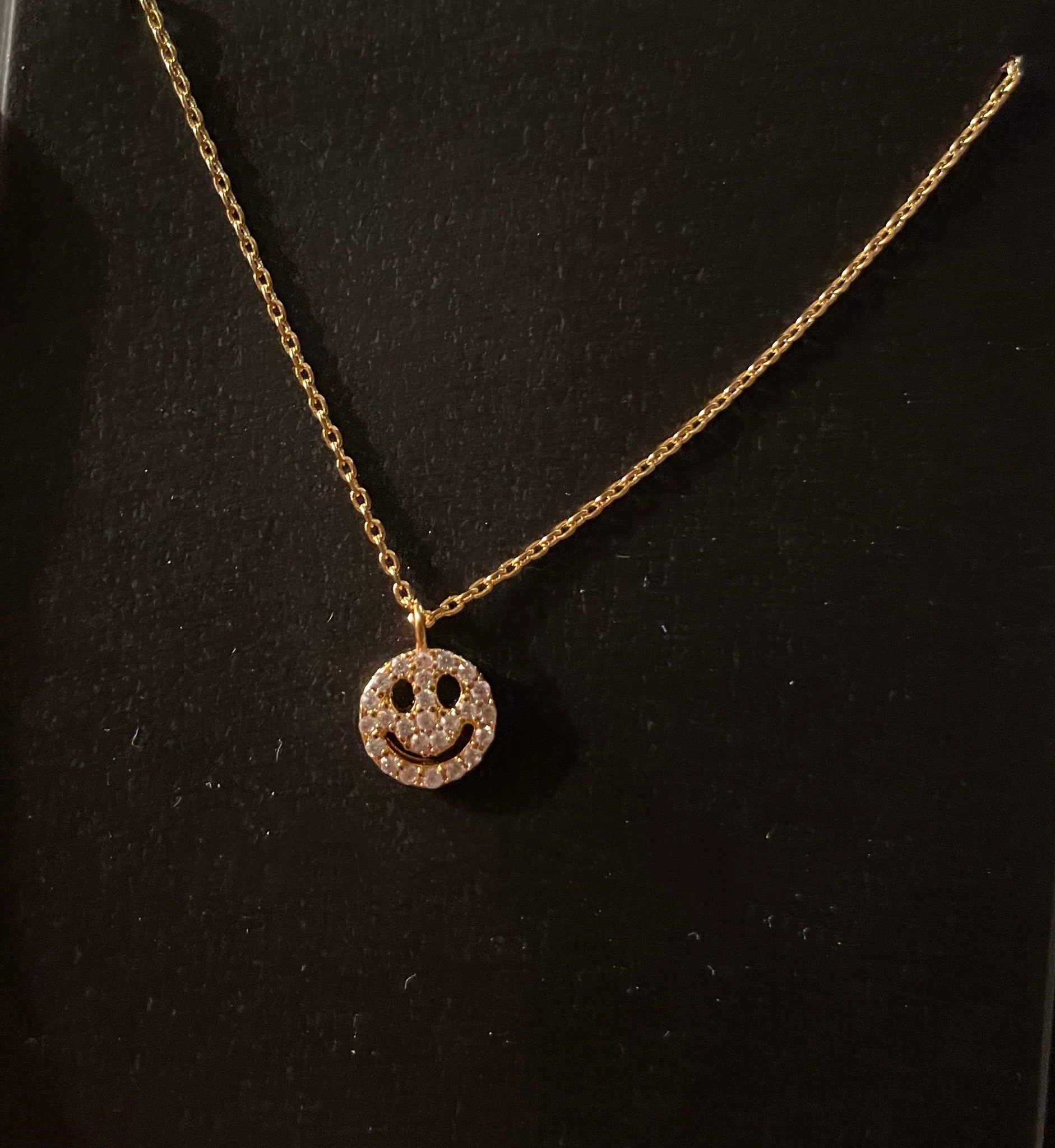 Gold Rhinestone All Smiles Necklace