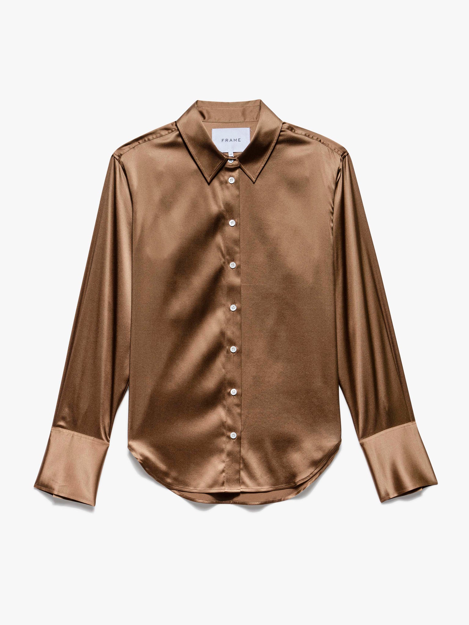 Camel Silk Button Down