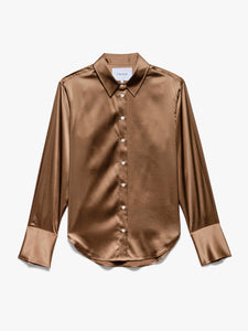 Camel Silk Button Down