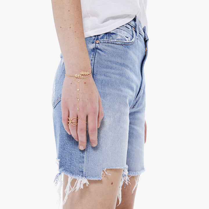 Resting Beach Face Long  Denim Short