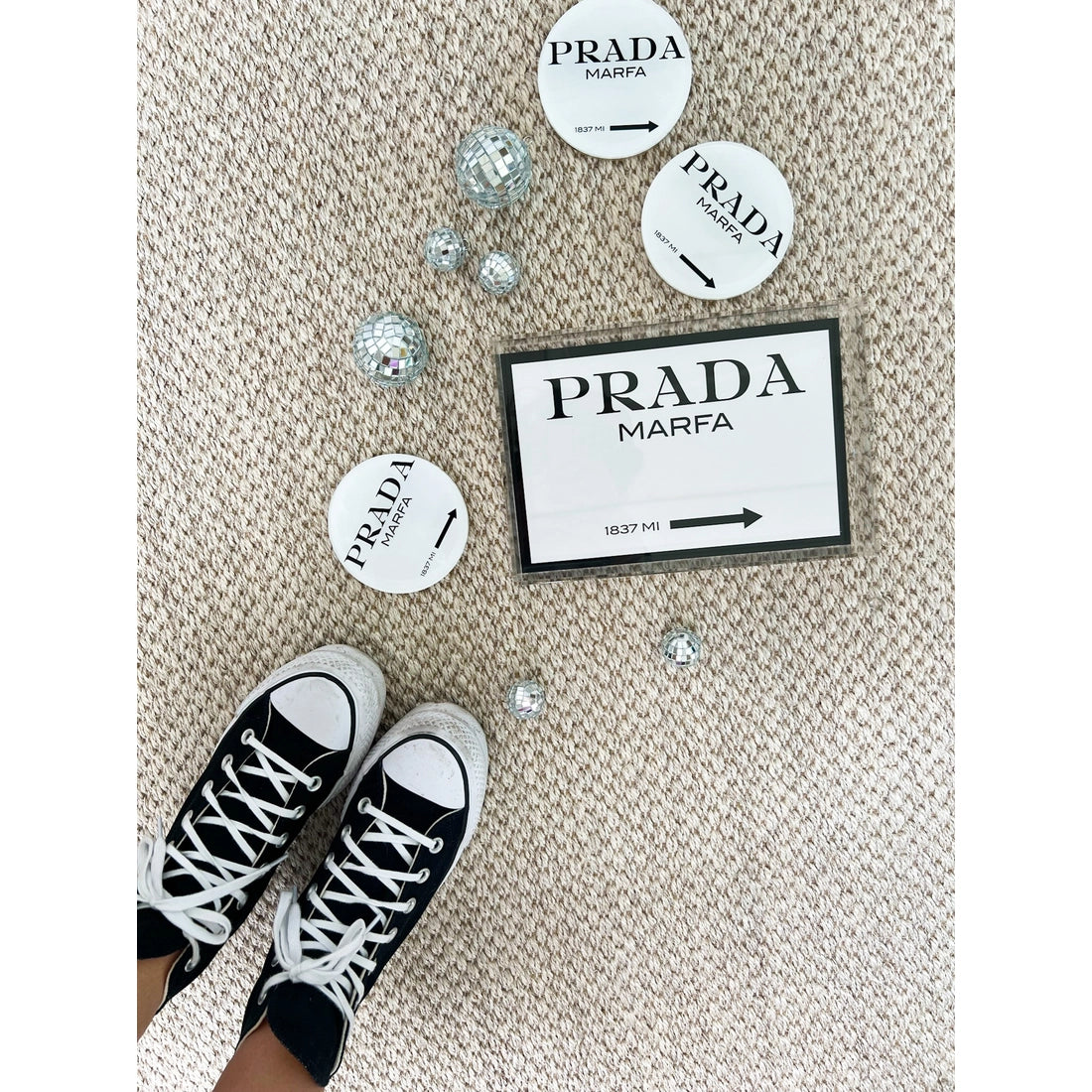 Blk/White Prada Marfa Small Tray