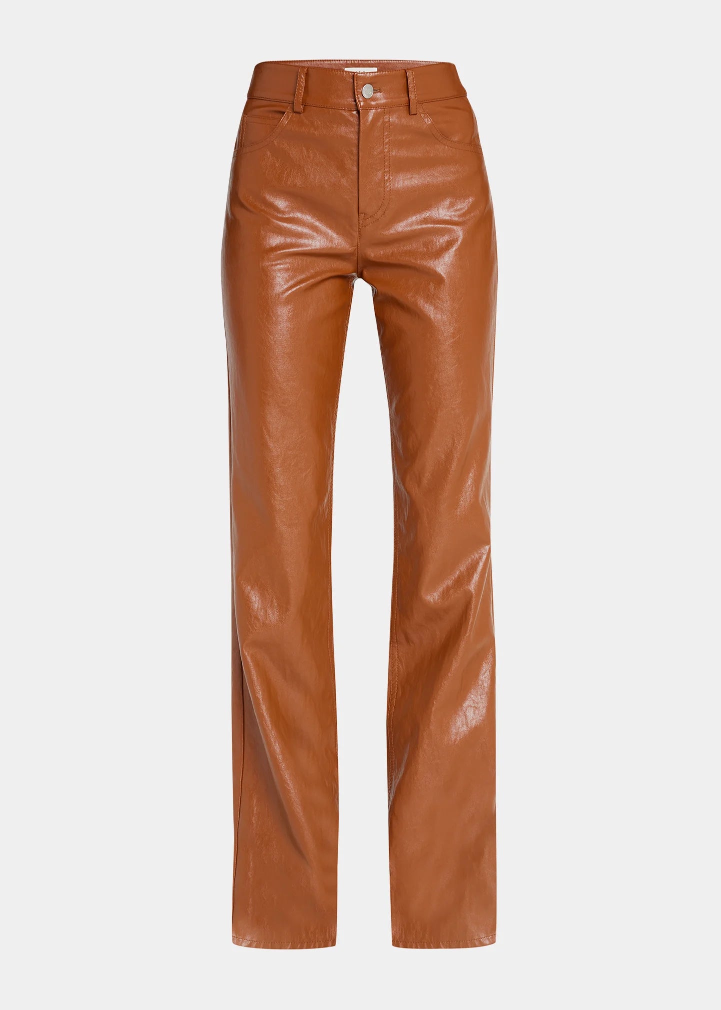 Cognac Vegan Leather  Freddie Pant