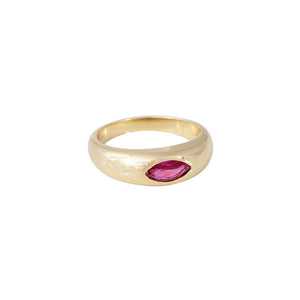 Rose Crystal/Gold Marquise Ring
