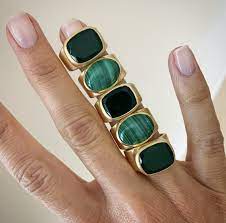 Emerald Agate Forest Ring