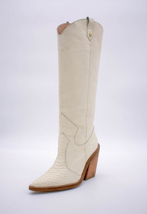 Ivory Embossed Macao Boots