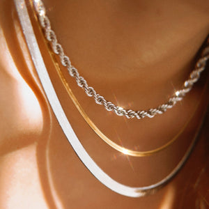 Silver French Rope Necklace